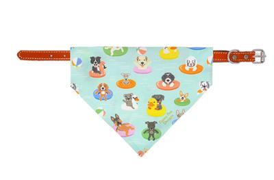 Dogs On Floaties Slip Collar Bandana