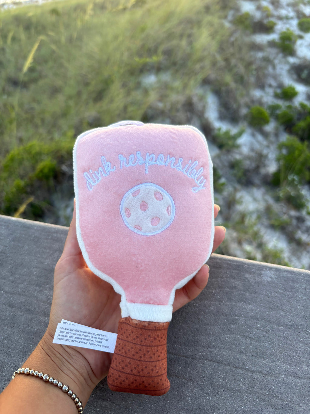 Pink Checker Pickleball Paddle Toy