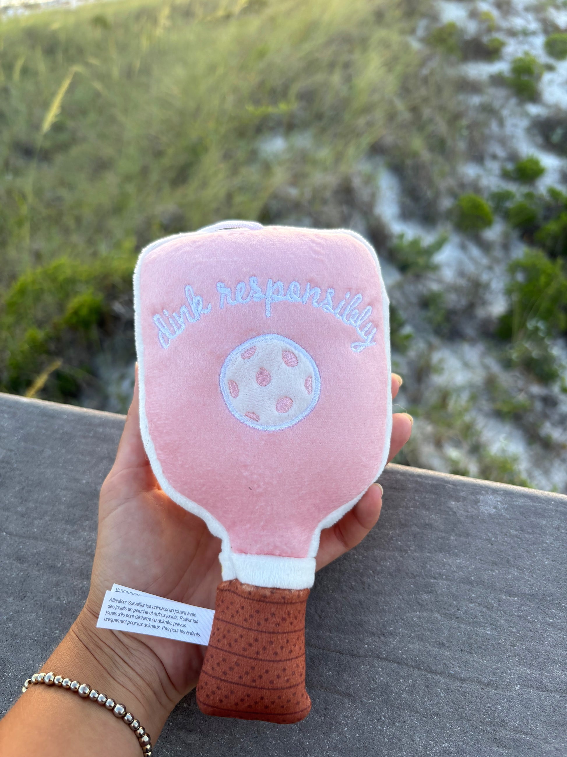 Pink Checker Pickleball Paddle Toy