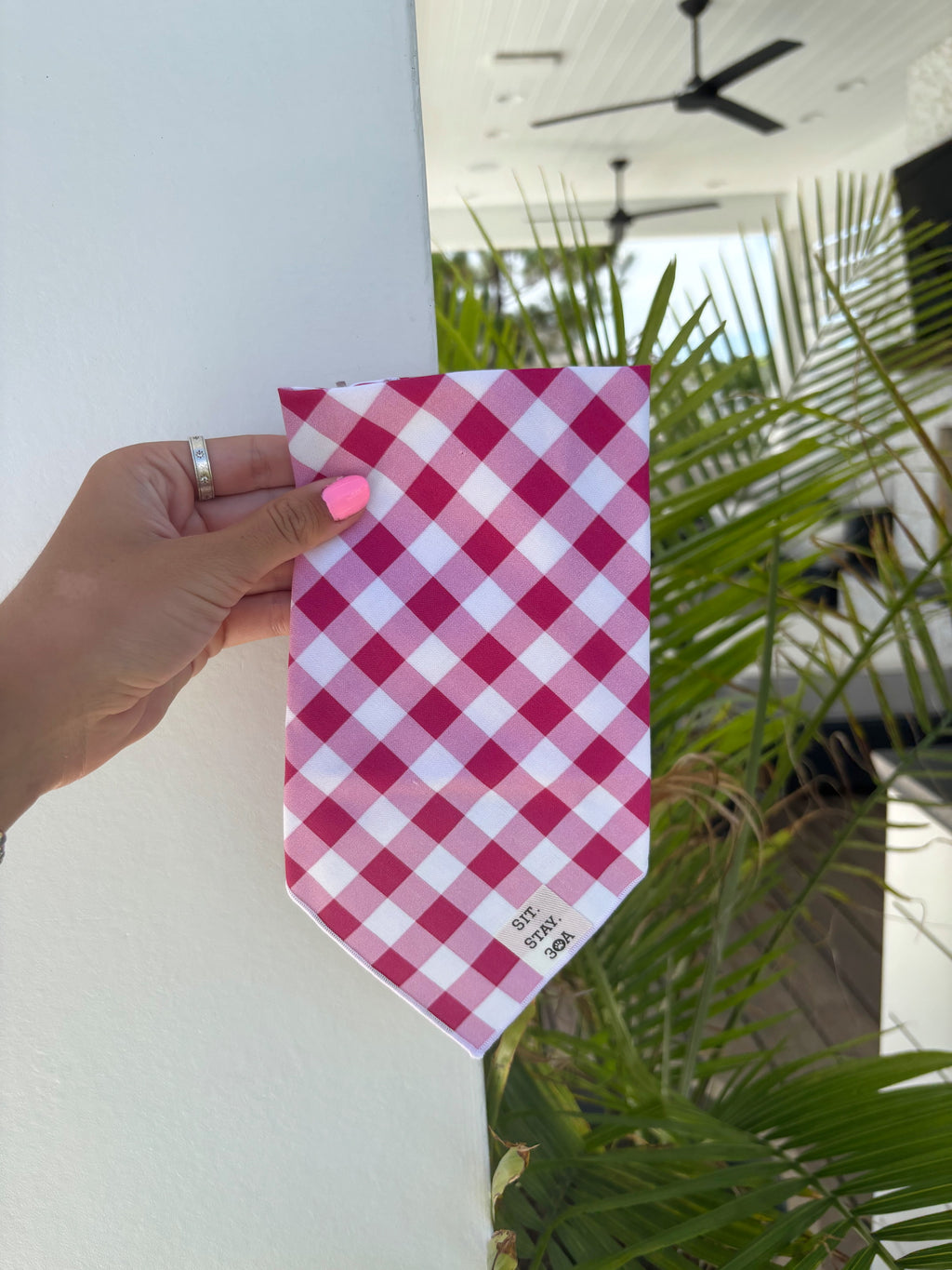 Raspberry Plaid Bandana