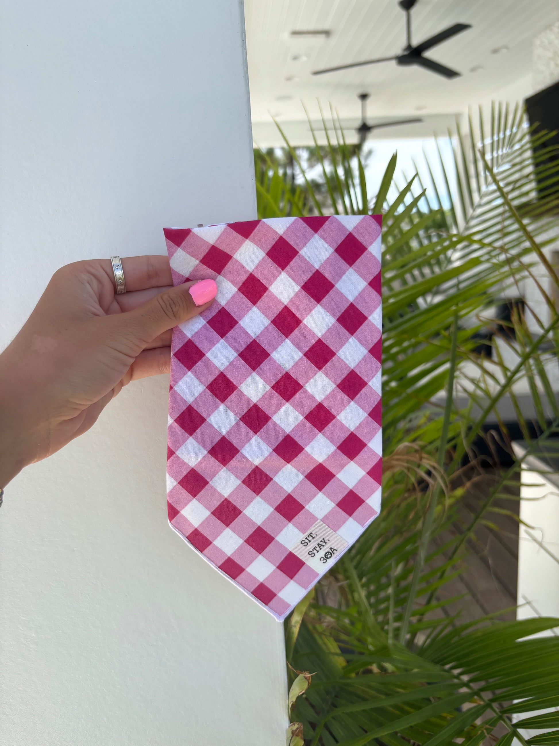 Raspberry Plaid Bandana