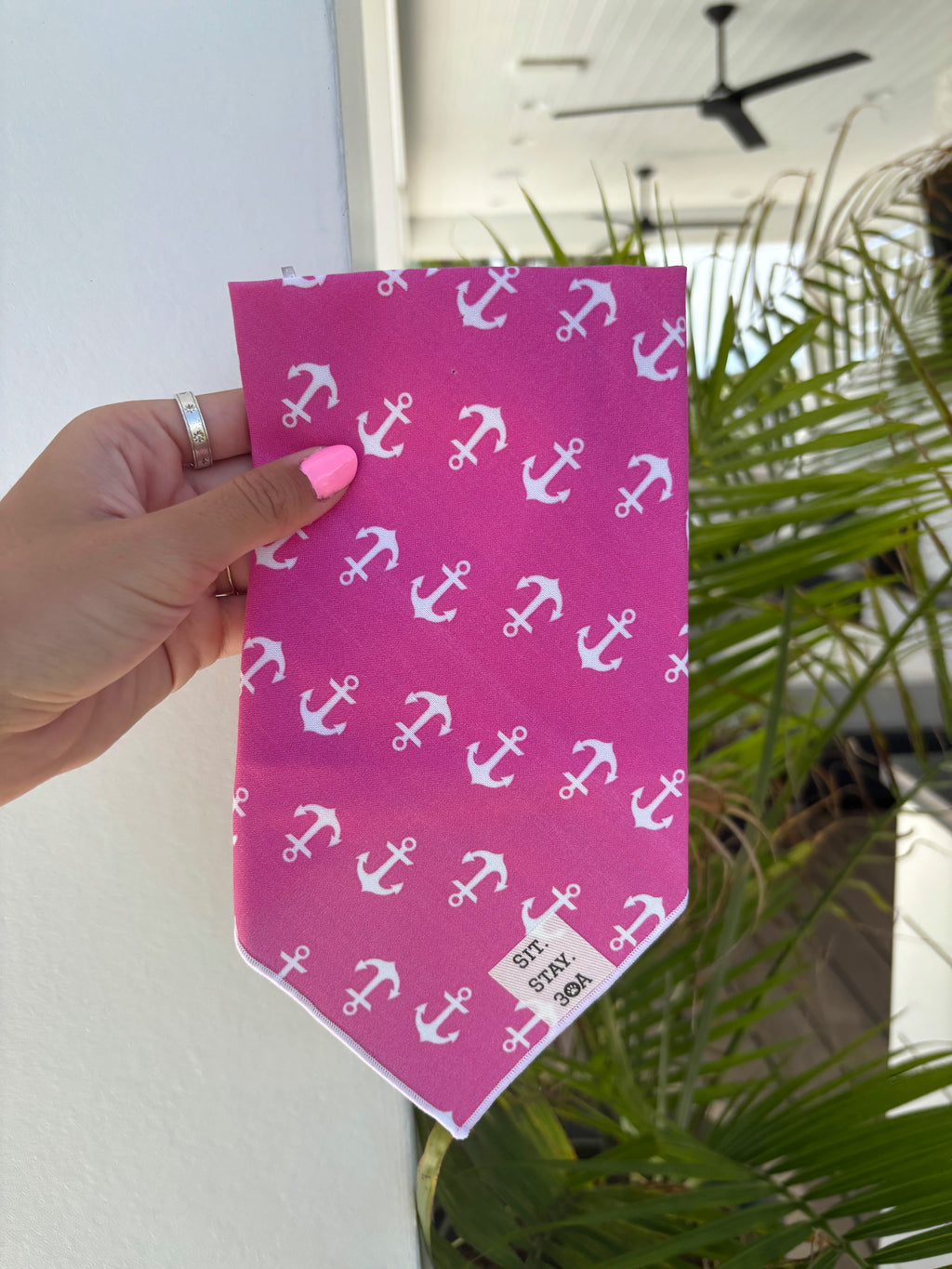 Pink Anchor Bandana